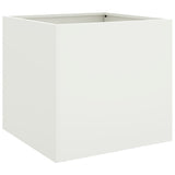 Planters 2 pcs White 49x47x46 cm Steel 841562