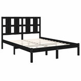 Bed Frame without Mattress Black 140x190 cm Solid Wood Pine 3105584