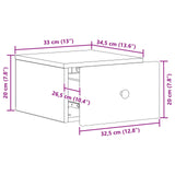 Wall-Mounted Bedside Cabinet with Drawer 2 pcs High Gloss White 899114