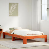Bed Frame without Mattress Wax Brown 90x190 cm Single Solid Wood Pine 855339