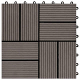11 pcs Decking Tiles WPC 30x30 cm 1 sqm Dark Brown 45033