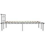 Bed Frame Grey Powder-coated metal, plywood Double Durable 324831