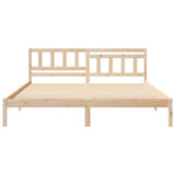 Bed Frame with Headboard Brown 200 x 200 cm Solid Pine Wood 872218