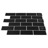 Subway Tile 50 pcs Black 30 x 30 cm Polyurethane and PET 42046119