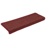 Stair Mats 15 pcs 65x21x4 cm Bordeaux Rectangular Edge 326199