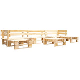 Garden Lounge Set Natural wood colour Impregnated pinewood Large 277498