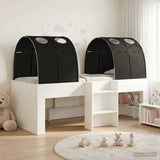 Kids'High Bed Frame with Tunnel White and Black 3423538