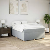 Box Spring Bed with Mattress Light Grey 140x200 cm Fabric 3285380