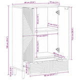 Highboard Brown 60x33x100 cm Solid Wood Mango 4017750