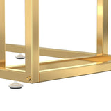 Computer Side Table White Marble 50x35x65 cm Tempered Glass 331648