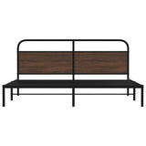 Metal Bed Frame without Mattress Brown Oak 200x200 cm 3318659