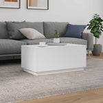 ZNTS Coffee Table with LED Lights White 90x50x40 cm 839875