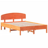 Bed Frame without Mattress Wax Brown 120x190 cm Small Double Solid Wood Pine 3207236