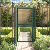 ZNTS Fence Gate Steel 100x175 cm Green 145735