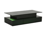 100*50*40cm liftable coffee table with 4 drawers, high-gloss side table with LED lighting, sofa N605P374201B