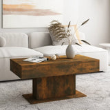 Coffee Table Smoked Oak 96x50x45 cm Engineered Wood 815834