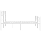 Metal Bed Frame without Mattress with Footboard White 135x190cm 372343