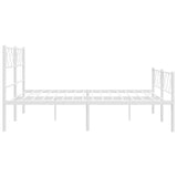 Metal Bed Frame without Mattress with Footboard White 150x200cm 372346