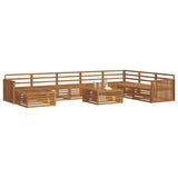Outdoor Sofa Set 9 pcs Natural Solid Acacia Wood 3373974