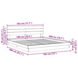 Bed Frame with Headboard without Mattress 180x200 cm Super King Solid Wood Oak 3315739