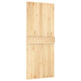 Sliding Door Natural and White 85 x 210 cm Solid Pine Wood 3444959