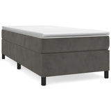 Box Spring Bed Frame Dark Grey Twin XL Velvet 3121148