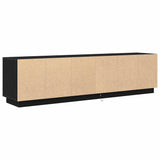 TV Cabinet with LED Lights Black Oak 193,5x41x50 cm 3328436