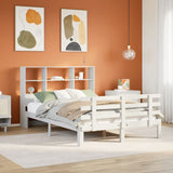Bookcase Bed without Mattress White 120x200cm Solid Wood Pine 3322756