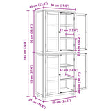 Storage Furniture Set with Shelf 2 pcs Natural 80 x35 x 185 cm 3328625