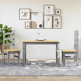 3 Piece Dining Set PANAMA Grey Solid Wood Pine 3345195