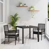 Garden Dining Set 3 pcs Black Poly rattan 3334855