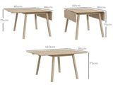 Solid Wood Folding Dining Table, Drop Leaf Table for 2-4 People, Rectangle Kitchen Table for Small T3398P342964