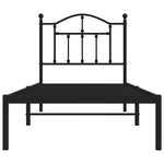 Metal Bed Frame without Mattress with Headboard Black 90x200cm 353432