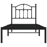Metal Bed Frame without Mattress with Headboard Black 90x200cm 353432