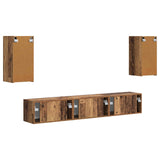 TV Cabinet Set Wall-mounted 5 pcs Old Wood Engineered Wood 3409076