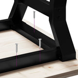 Coffee Table Y-Frame 80x80x45 cm Solid Wood Pine and Steel 3282707