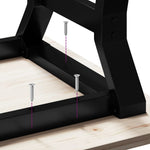 ZNTS Coffee Table Y-Frame 50x50x35 cm Solid Wood Pine and Steel 3282703