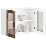 Kitchen Wall Cabinet with Glass Door Porto Old Wood 854095