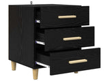 Bedside Cabinet Black Oak 40 x 40 x 66 cm Engineered Wood 880615