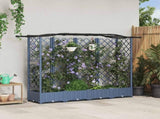 Raised Bed with Trellis and Roof Grey 203.5 x 40 x 125 cm PP 42032559