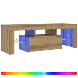 TV Cabinet with LED Lights Artisan Oak 120x36.5x40 cm Engineered Wood 856302