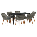Garden Dining Set with Cushion 7 pcs Grey Poly Rattan 3261681