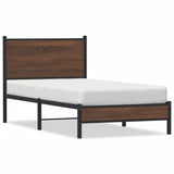 Metal Bed Frame without Mattress Brown Oak 90x190 cm Single 4007914