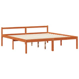 Bed Frame with Headboard 2 pcs Wax Brown Solid Pine Wood 3422735