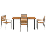 Garden Dining Set 5 pcs Grey Solid Acacia Wood 3365458