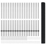 Welded Wire Fence with Post 50 x 1.4 m PVC-Coated Steel 3336642