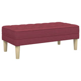 Bench with Cushion Wine Red 113 x 57 x 39 cm Fabric 42001938