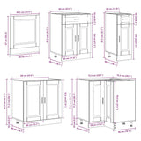 11 Piece Kitchen Cabinet Set "Porto" Old Wood Engineered Wood 3314909