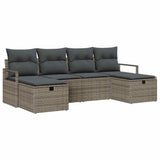 Sofa Set with Cushion with Storage 6 pcs Grey Poly Rattan 3359218