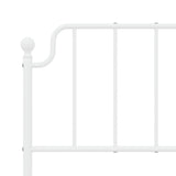 ZNTS Metal Bed Frame with Headboard and Footboard White 140x190 cm 373954